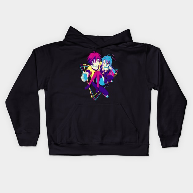 No Game No Life - Sora and Shiro Kids Hoodie by mounier